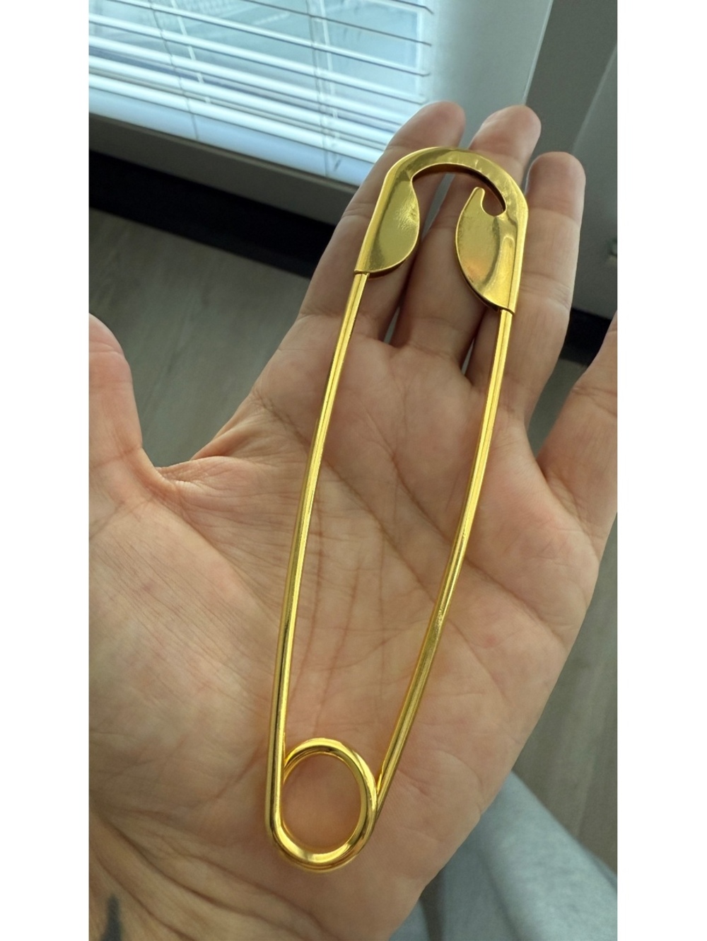 Oversized Gold Safety Pin Bag Charm Jeans Clip Y2K Punk Grunge Goth Unisex